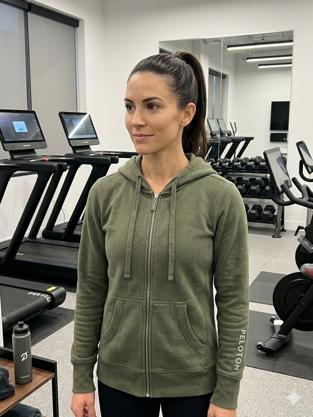 Peloton Olive Green Full-Zip Hoodie